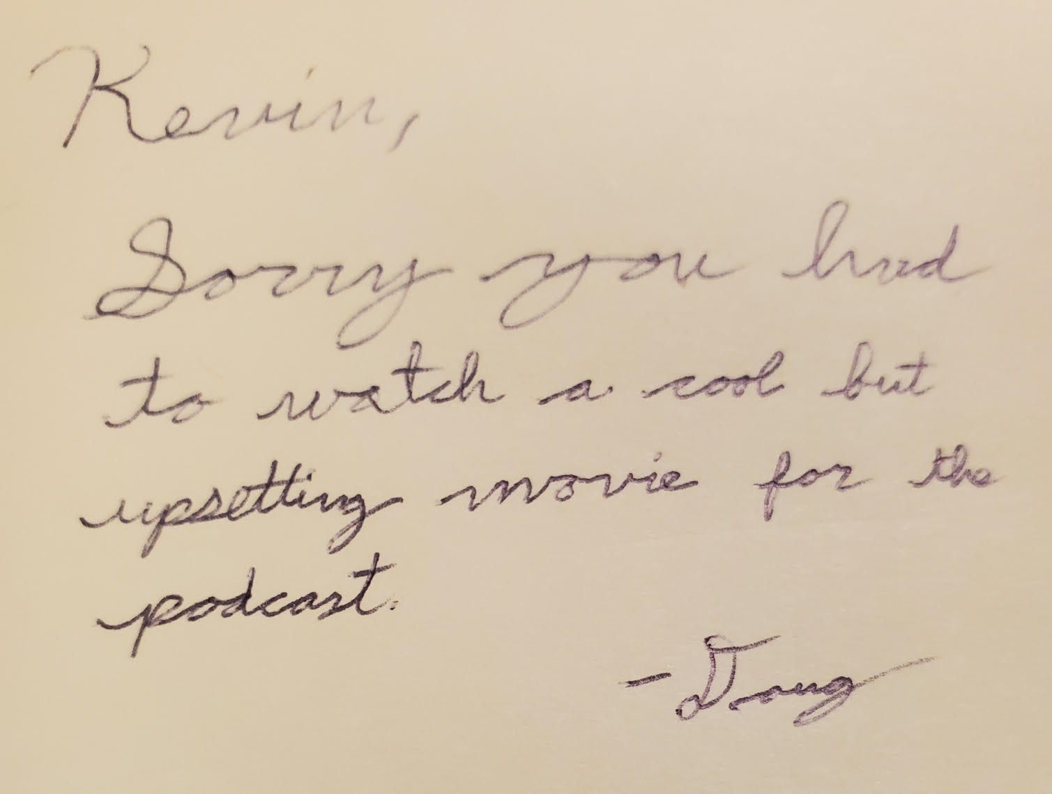 And in more heartwarming news, Doug got the apology he was waiting for