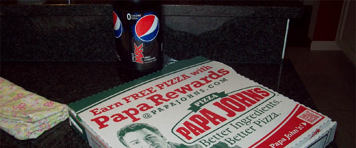 Did you know the internet has a public domain photo of a Pepsi Max two liter next to Papa John's pizza? Seriously, what are the odds?!